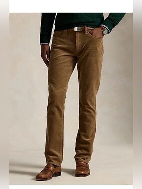 Polo Ralph Lauren Varick Slim Straight Corduroy Pants Brown